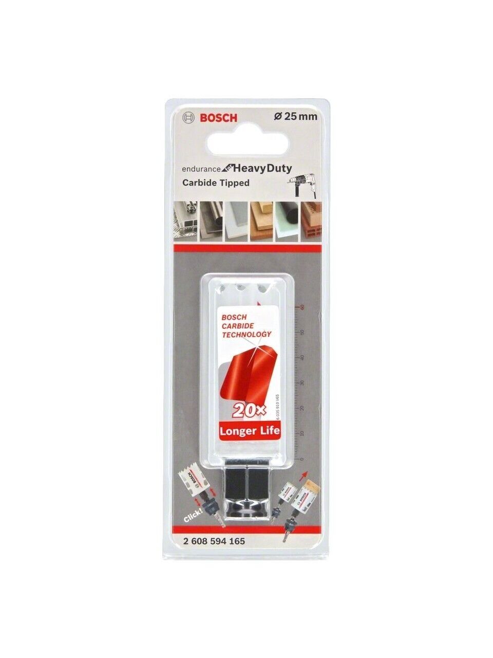 Bosch Endurance Serisi Zorlu Malzemeler Için Karpit Delik Açma Testeresi Panç 25 mm