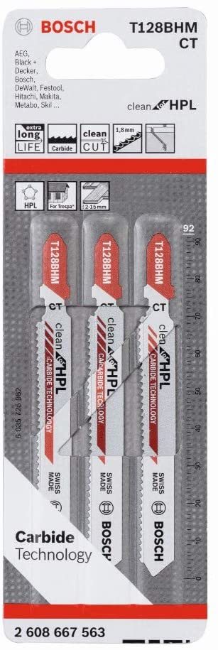 Bosch DEKUPAJ TESTERESİ T 128 BHM CLEAN FOR HPL 3 LÜ PANEL TEMİZ KESİM İÇİN - 2608667563
