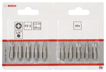 Bosch - 10'Lu Paket - Ekstra Sert Seri Vidalama Ucu - Pz 2, 25 Mm