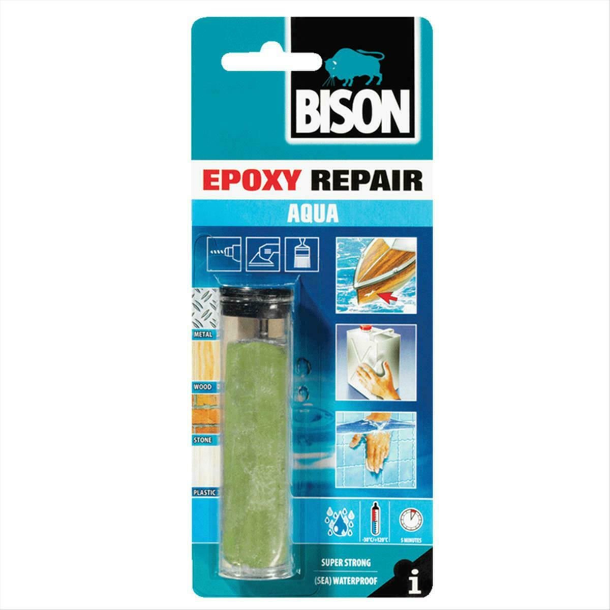 Bison Epoxy Stick Aqua 7.5 Cm Çubuk (İki Bileşenli Epoxy Tamir Macunu)
