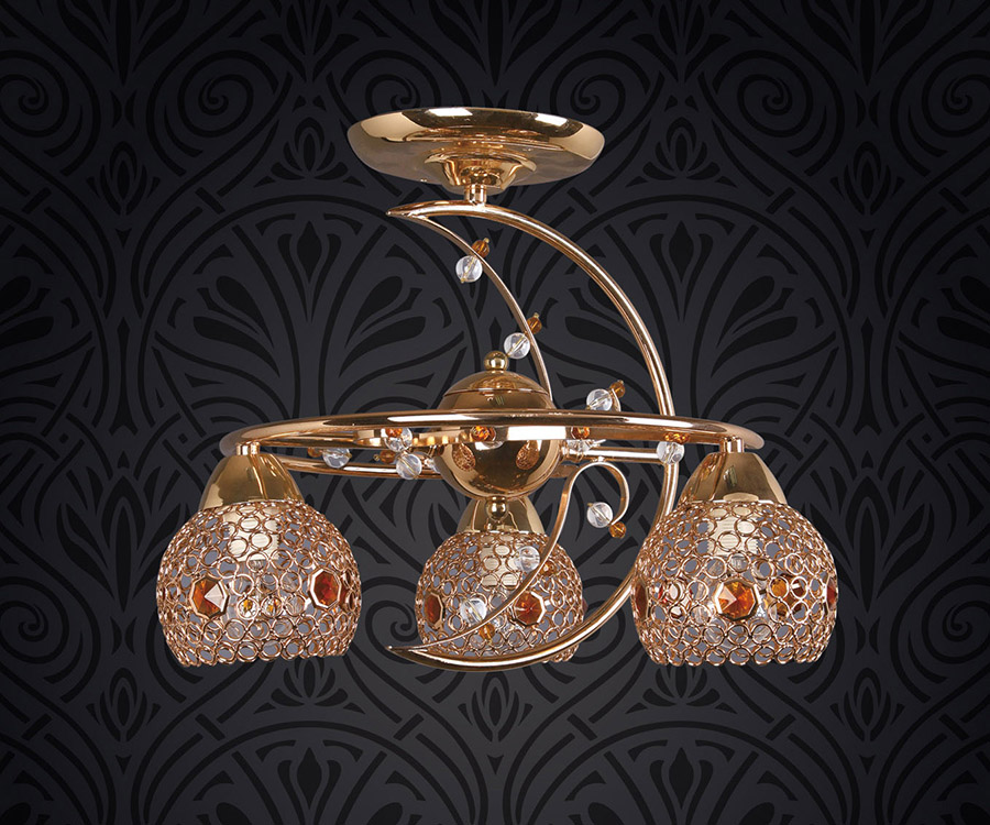 NİSA LUCE KARMEN 3LÜ SARI AVİZE