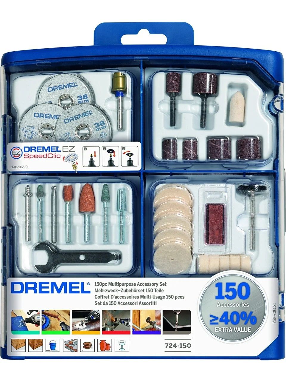 Dremel 724 Multipurpose 150 Parça Çok Amaçlı Aksesuar Seti