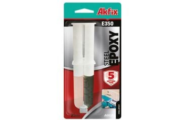 Akfix E350 25 ml Siyah Epoksi Çelik Yapıştırıcı Şırınga