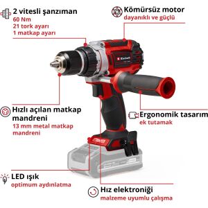 Einhell TP-CD 18/60 Li BL Darbesiz Solo Matkap